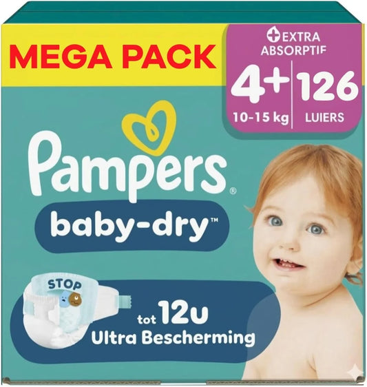 Pampers - Baby Dry - Size 4+ - Mega Pack - 126 Pieces - 22-15 kg