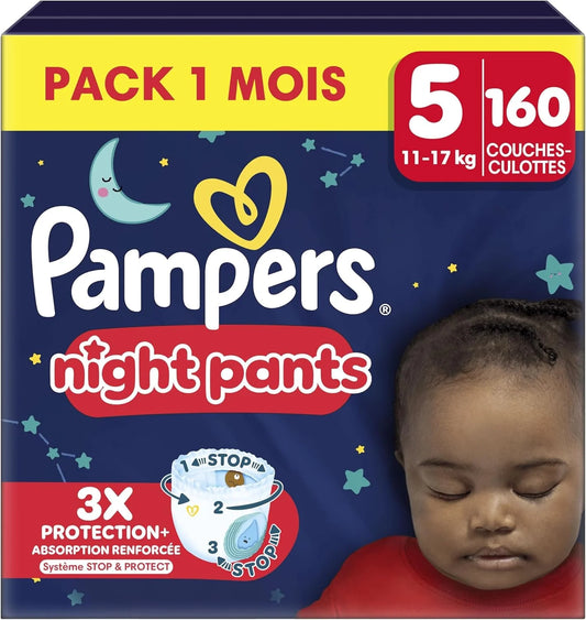 Pampers Night Pants Size 5, 160 Nappies, 11 kg - 17 kg