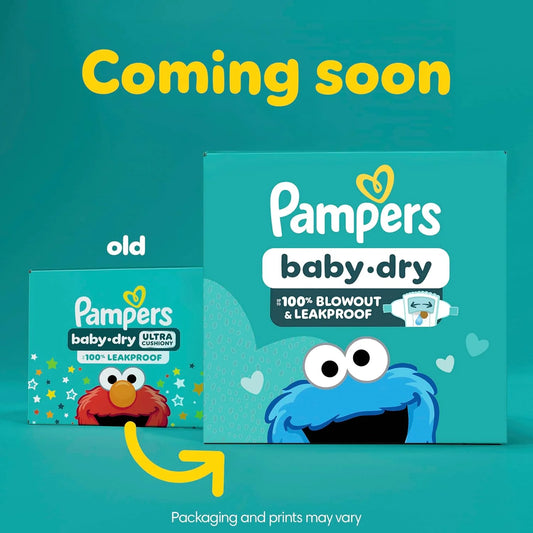 Pampers Baby Dry Ultra Cushiony Diapers, Size 2 (10-22 lbs), 37 Count, Up to 100% Leakproof (Packaging May Vary)