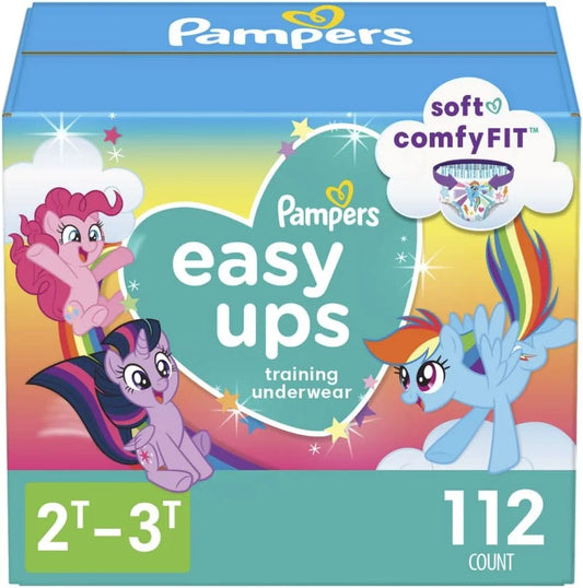 Pampers Size 4 Diapers, Potty Training Underwear for Toddlers, Easy Ups Diapers, Pull Up 2t-3t Training Pants for Girls and Boys, 112 Count, Giant Pack (Packaging & Prints May Vary)