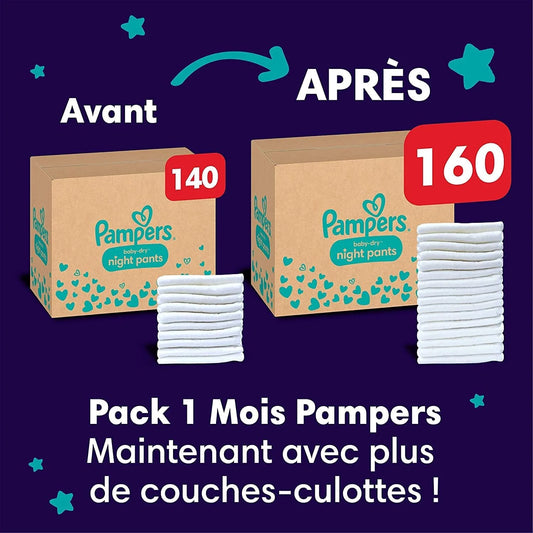 Pampers Night Pants Size 5, 160 Nappies, 11 kg - 17 kg