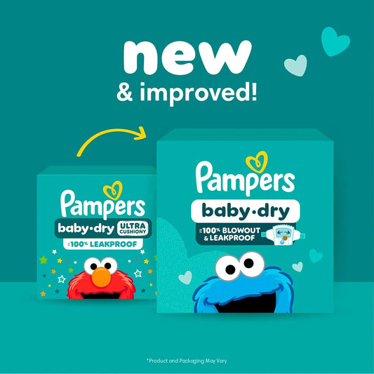 Pampers Baby Dry Ultra Cushiony Diapers, Size 6 (23-44 lbs), 21 Count, Up to 100% Leakproof (Packaging May Vary)