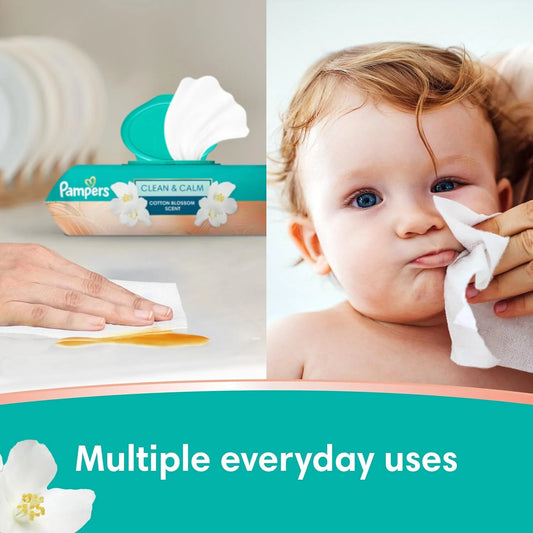 Pampers Wipes, Clean & Calm, Cotton Blossom Scent, 672 Wipes Total (12X Pop-Top Packs)
