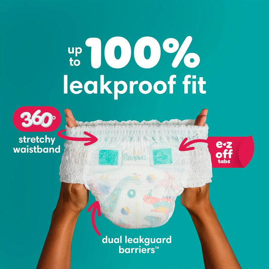Pampers Diapers - Cruisers 360 - Size 4, 144 Count, up to 100% Leakproof Pull-On Diaper for Active Babies
