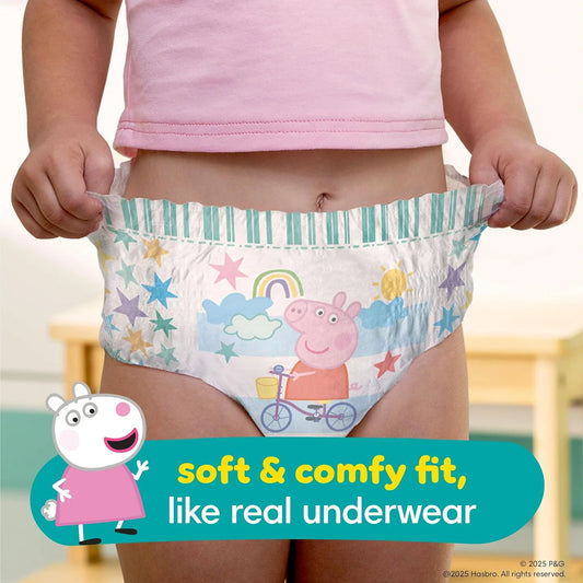 Pampers Easy Ups and Baby Wipes - Pull On Disposable Potty Training Underwear for Girls and Boys, Size 7 (5T-6T), 84 Count, ONE MONTH SUPPLY with Sensitive Wipes, 6X Pop-Top Packs, 336 Count