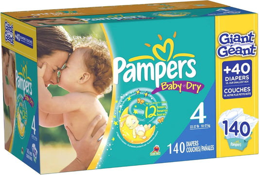 Pampers Baby Dry Diapers, Giant Pack, Size 4, 140 Count